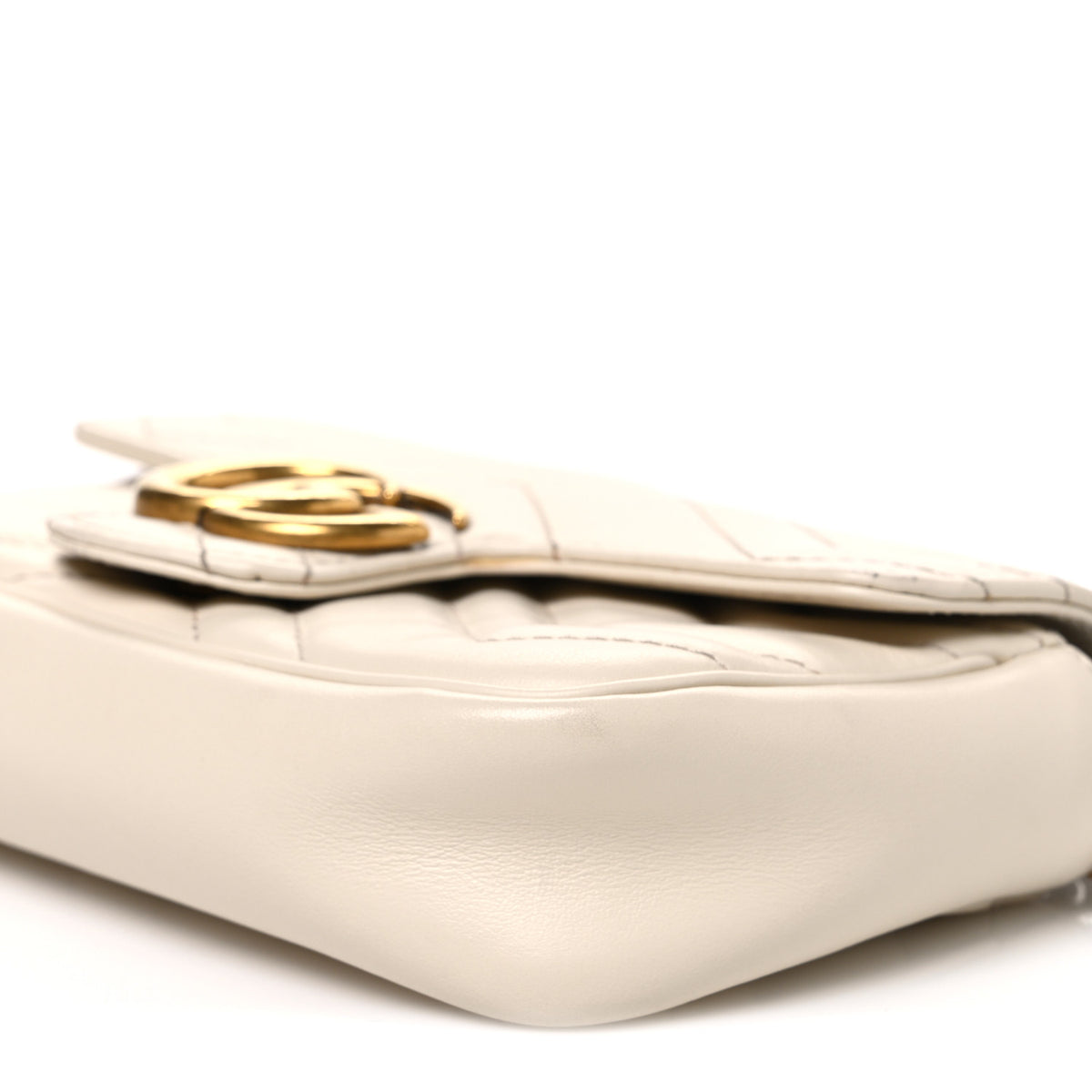Gucci Calfskin Matelasse Super Mini GG Marmont Shoulder Bag White 10 of 10
