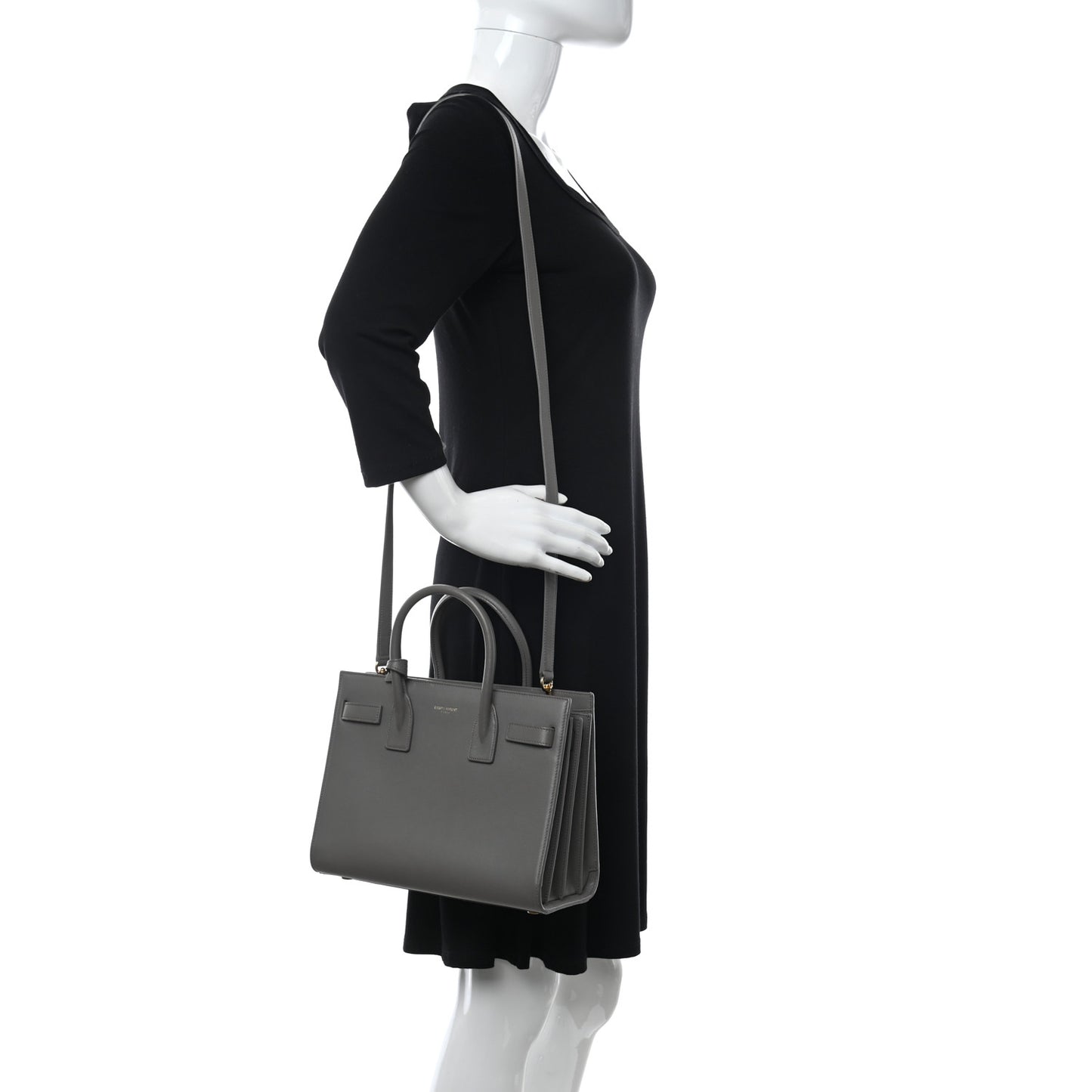 Grained Calfskin Baby Sac De Jour Coal