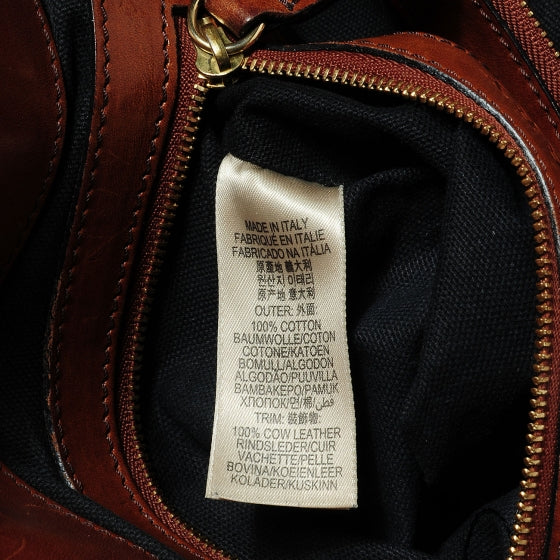 House Check Bridle Calfskin Medium Lynher Tote Dark Tan