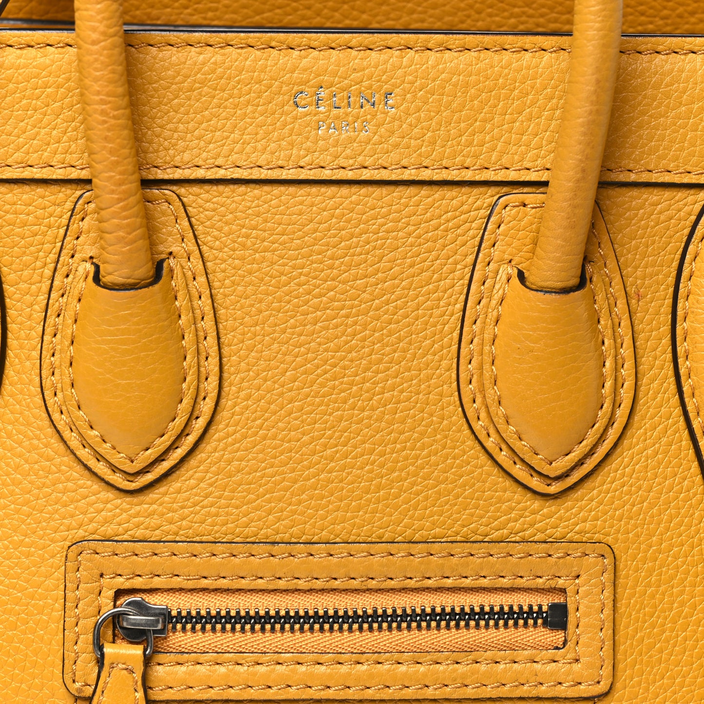 Drummed Calfskin Nano Luggage Ocre