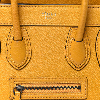 Celine Drummed Calfskin Nano Luggage Ocre 8 of 16