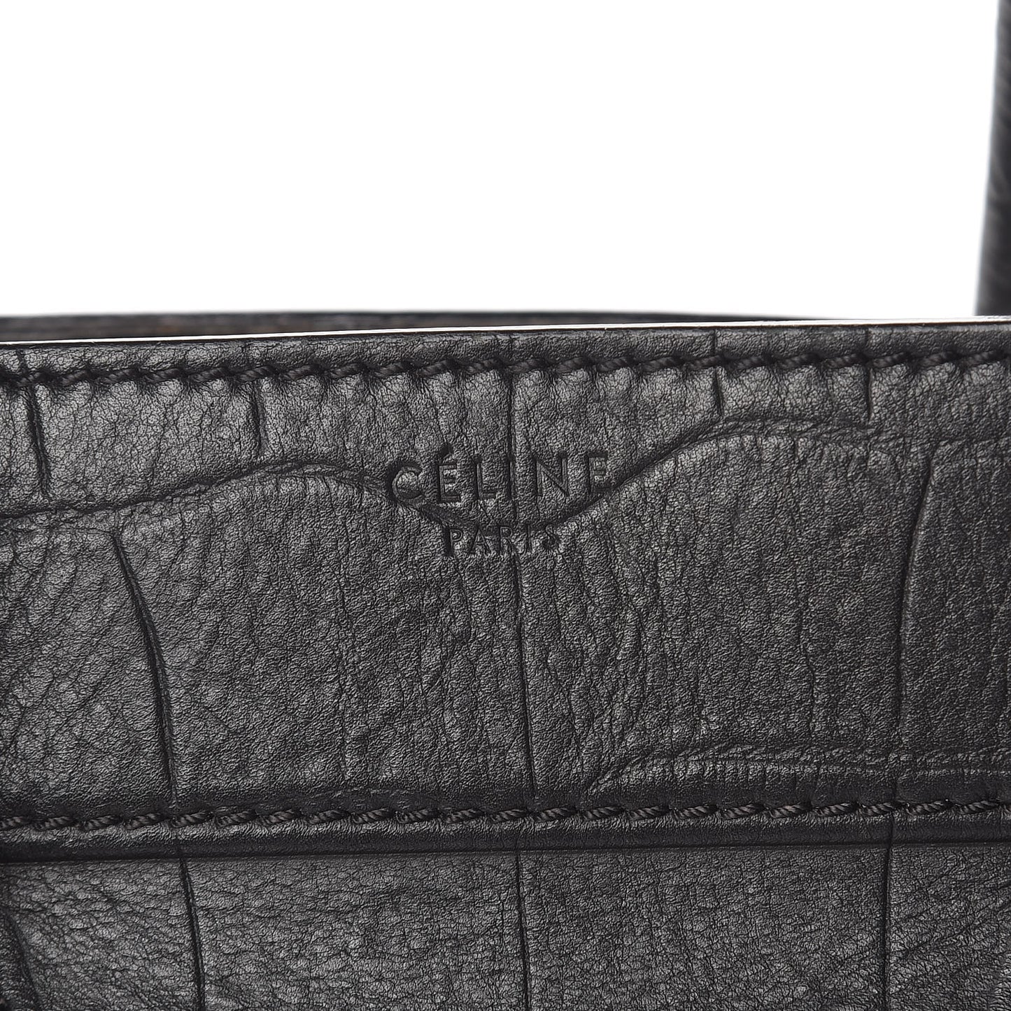 Crocodile Embossed Calfskin Medium Phantom Luggage Black