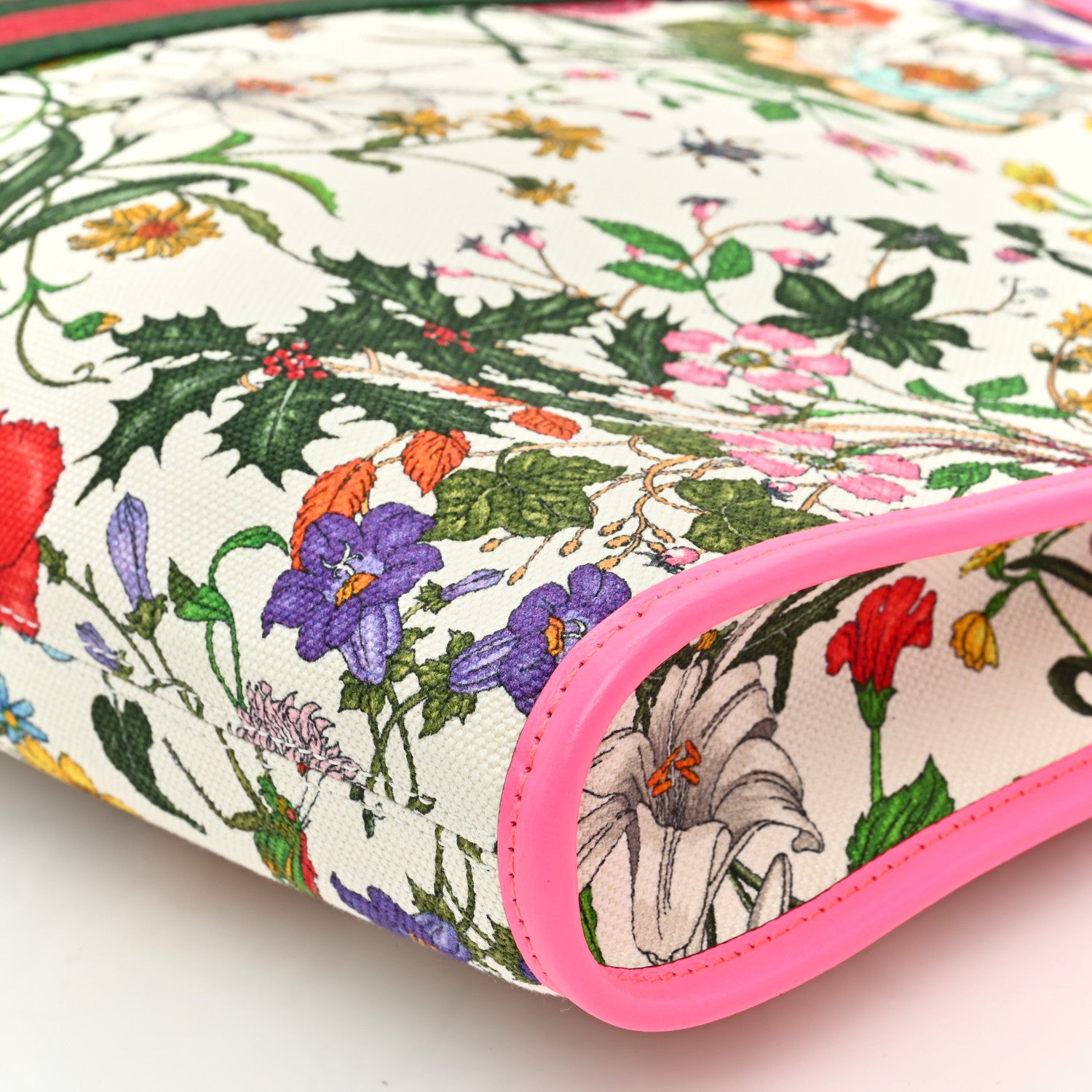 Gucci Canvas Flora Large Rajah Chain Tote White Multicolor Fuxia Fluo 12 of 12