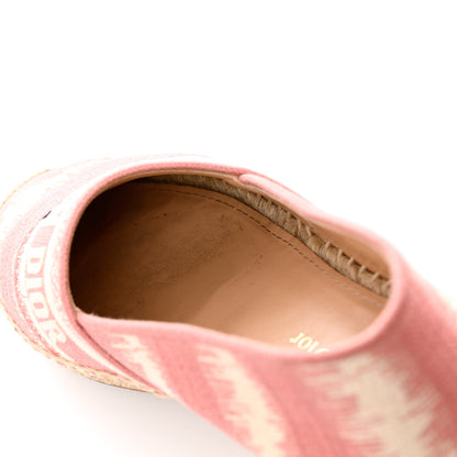 Christian Dior Cotton Embroidered D-Stripes Granville Espadrille 37 Deep Nude 9 of 10