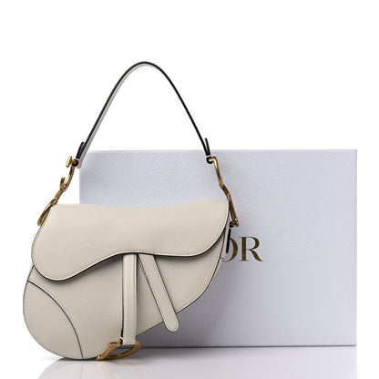 Christian Dior Grained Calfskin Saddle Bag White 10 of 10