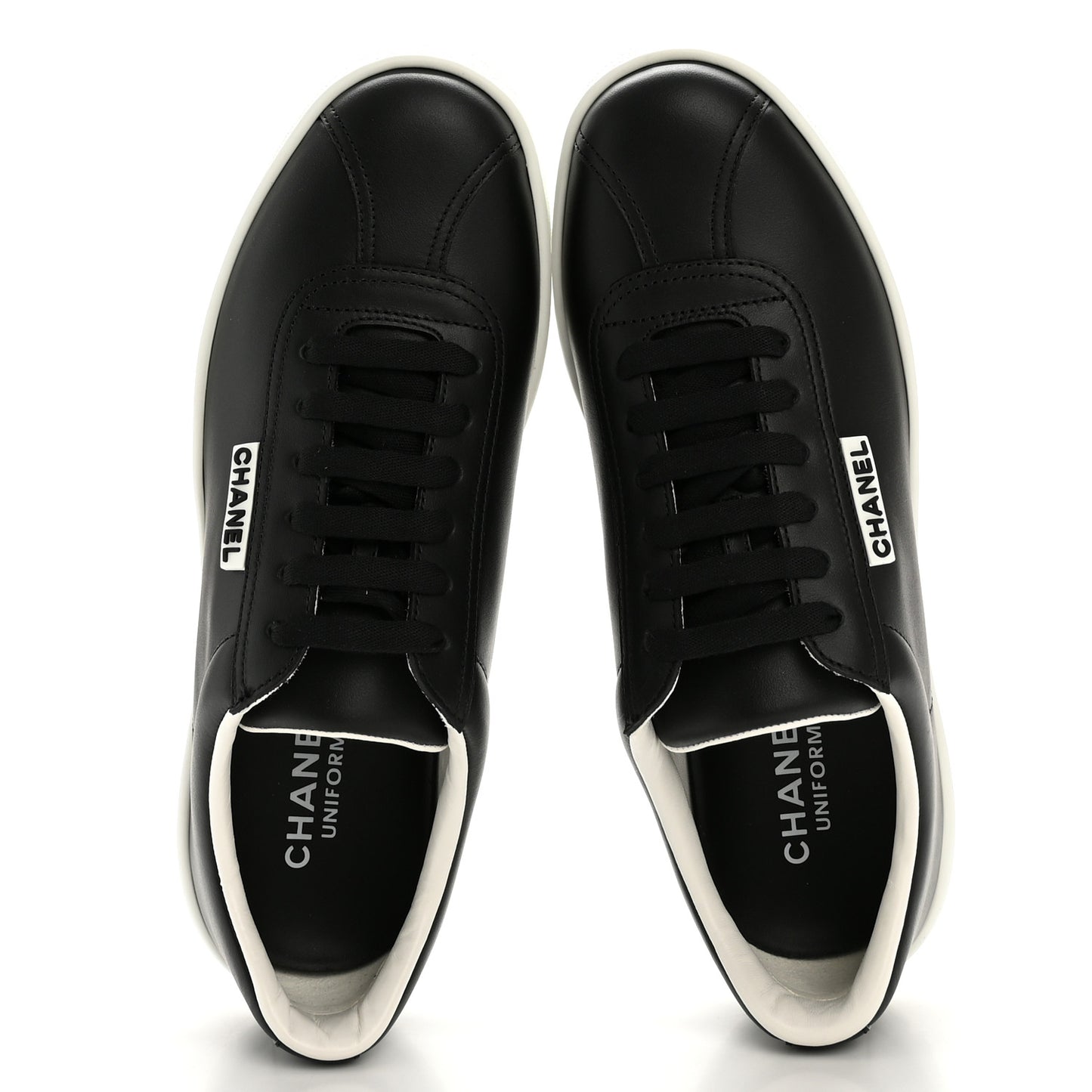 Calfskin CC Womens Sneakers 37.5 Black