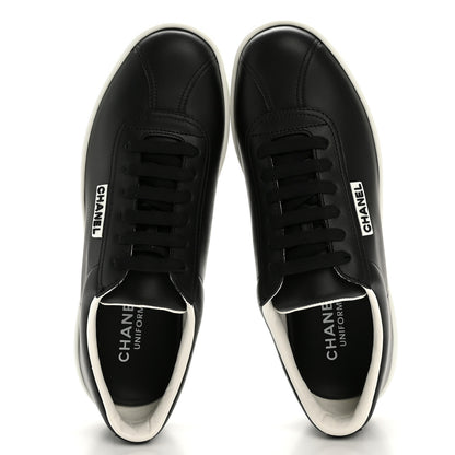 Chanel Calfskin CC Womens Sneakers 37.5 Black 2 of 10