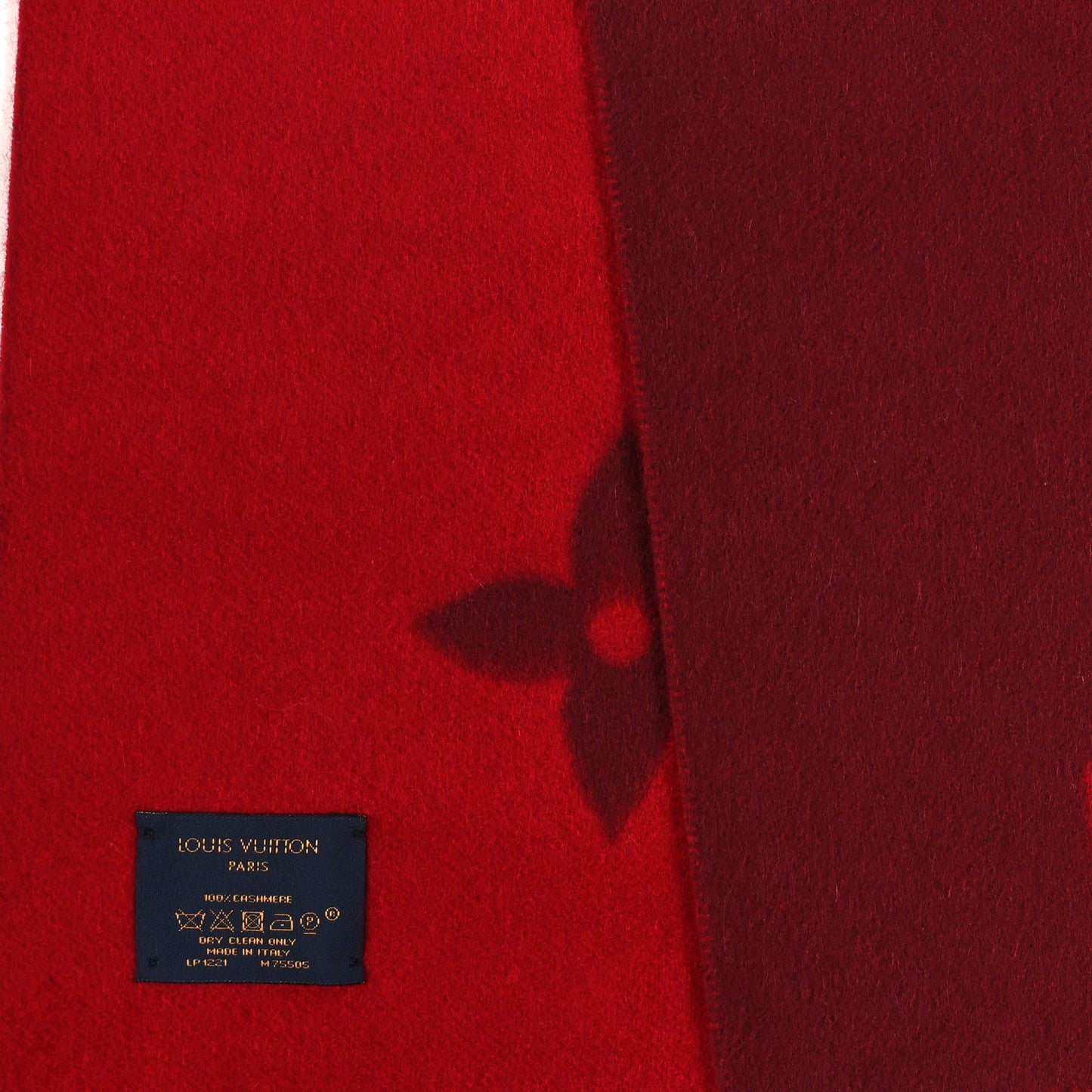 Cashmere Monogram Reykjavik Scarf Cherry