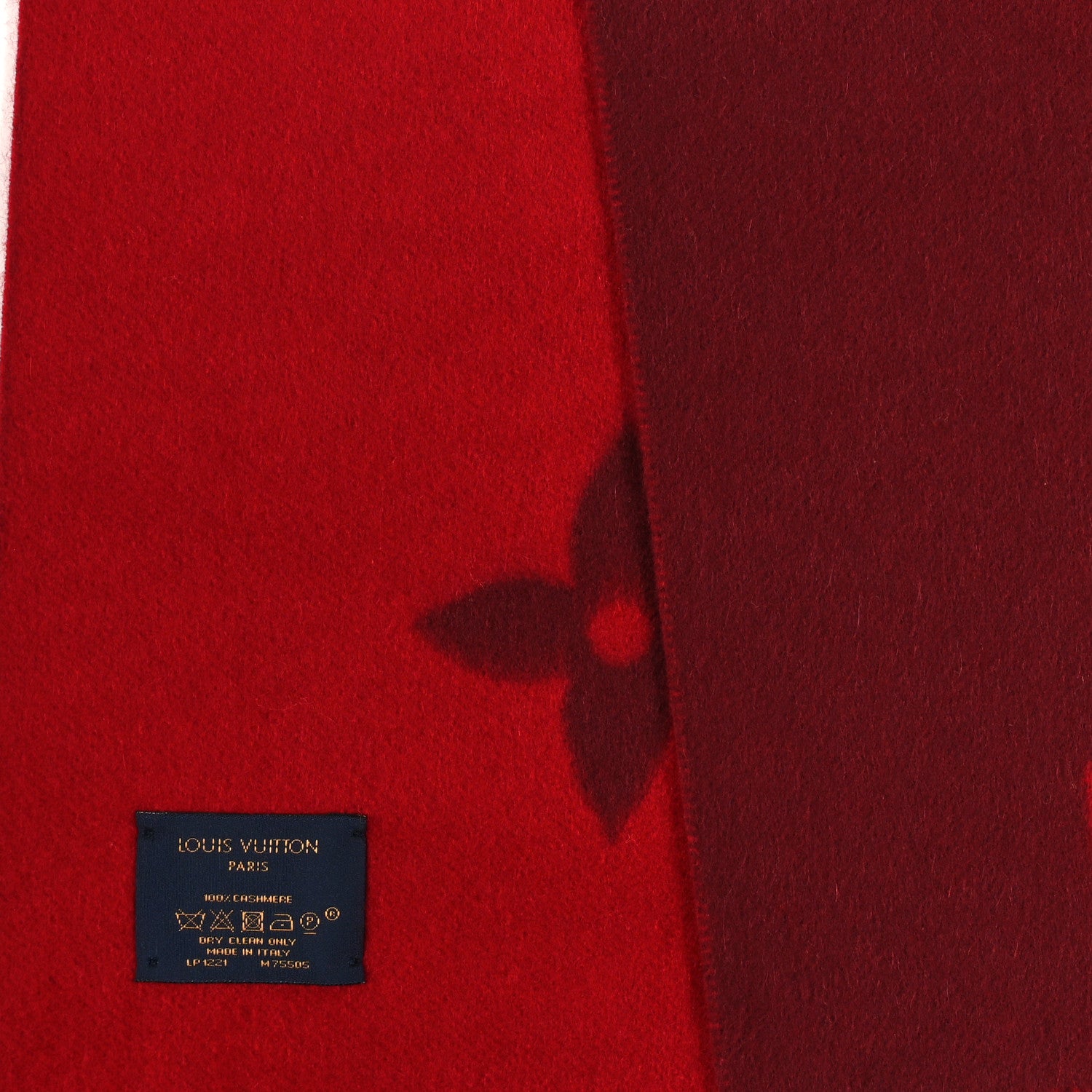 Louis Vuitton Cashmere Monogram Reykjavik Scarf Cherry 3 of 3