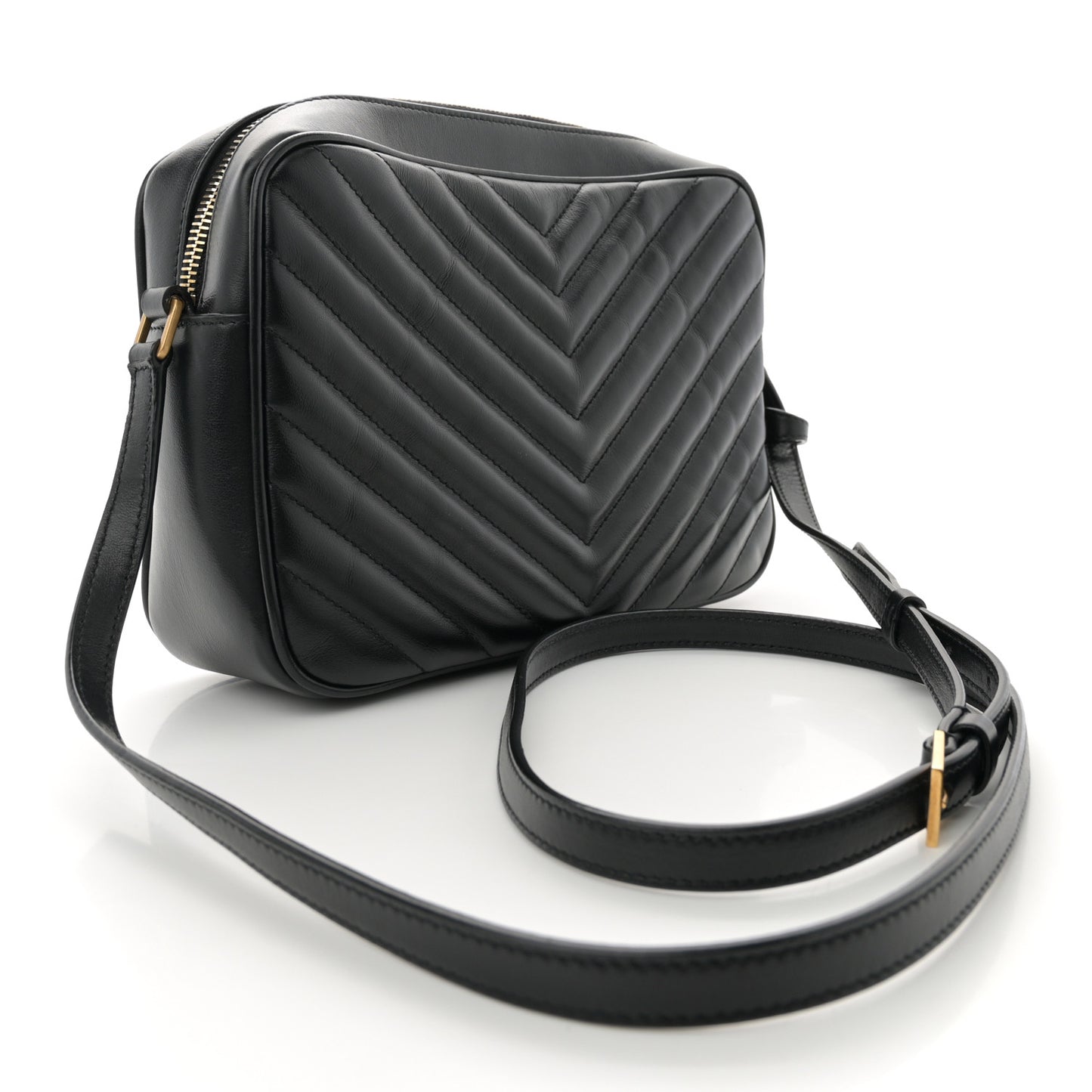 Calfskin Matelasse Monogram Lou Camera Bag Black