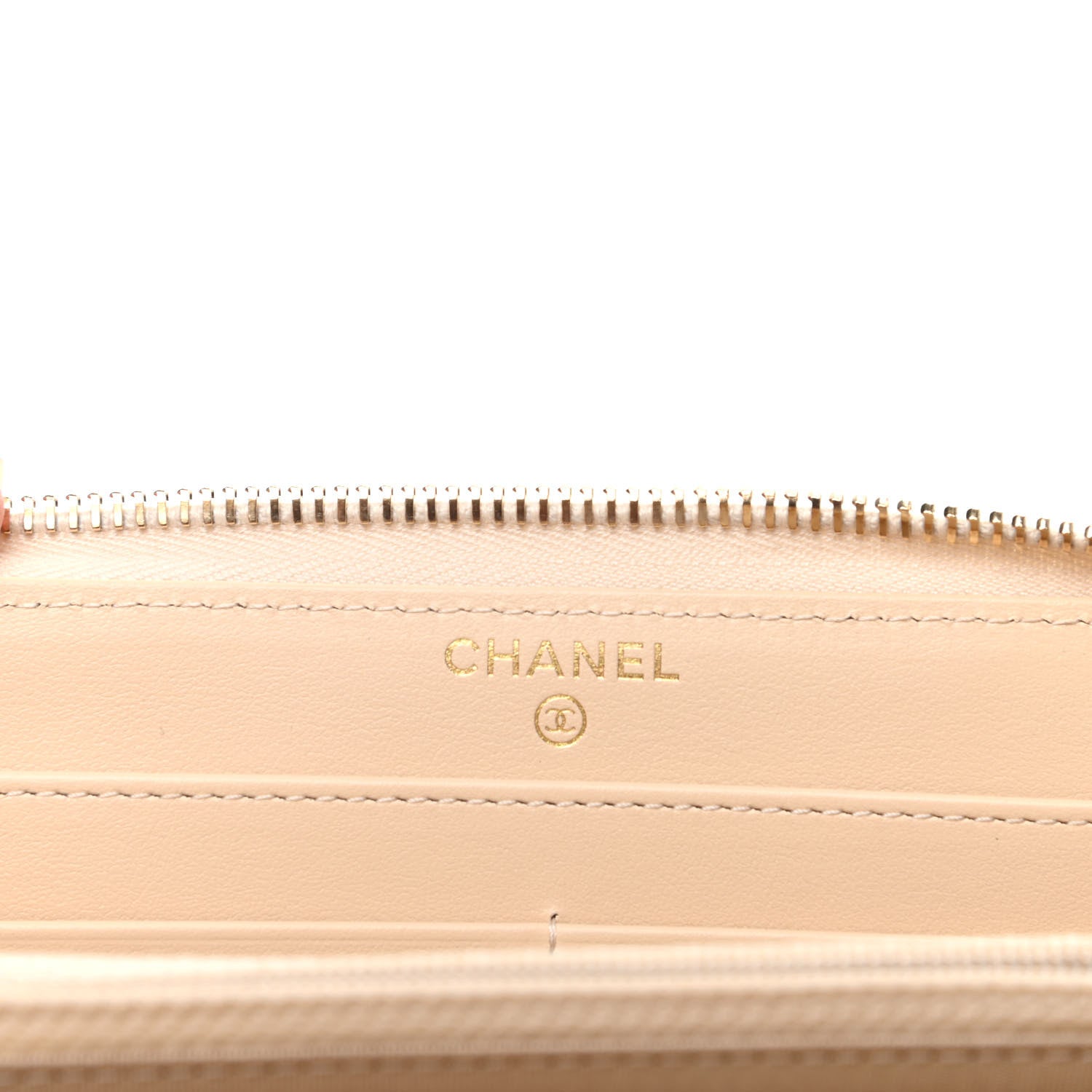 Chanel Shiny Goatskin Quilted 19 Long Zipped Around Wallet Beige 6 of 10