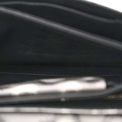 Prada Saffiano Molecule Print Top Handle Flap Bag Ematite 6 of 14