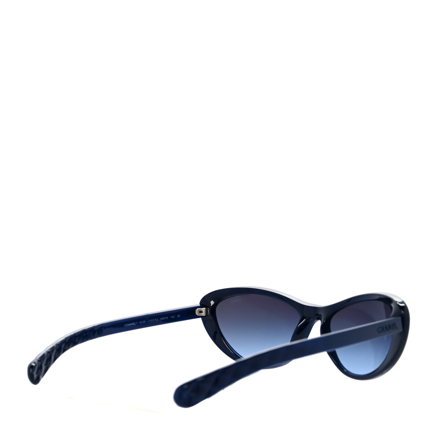 Acetate Crystal Quilted Cat Eye Sunglasses 6039 Blue