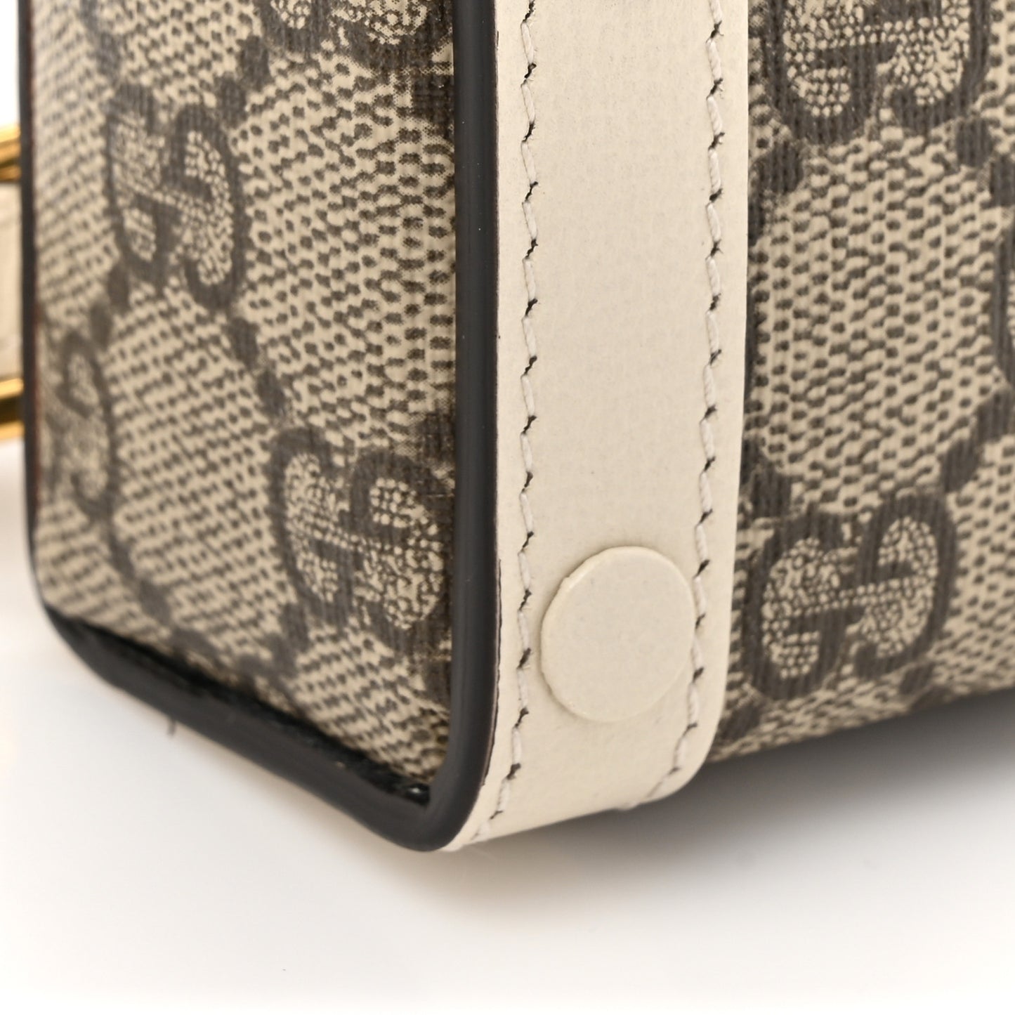 GG Supreme Monogram Azalea Calfskin Mini Horsebit 1955 Crossbody Bag Beige Ebony Mystic White