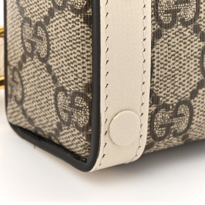 Gucci GG Supreme Monogram Azalea Calfskin Mini Horsebit 1955 Crossbody Bag Beige Ebony Mystic White 11 of 11