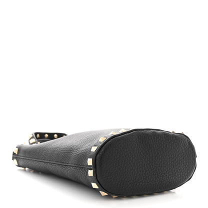 Valentino Garavani Pebbled Calfskin Rockstud Bucket Bag Black 4 of 10