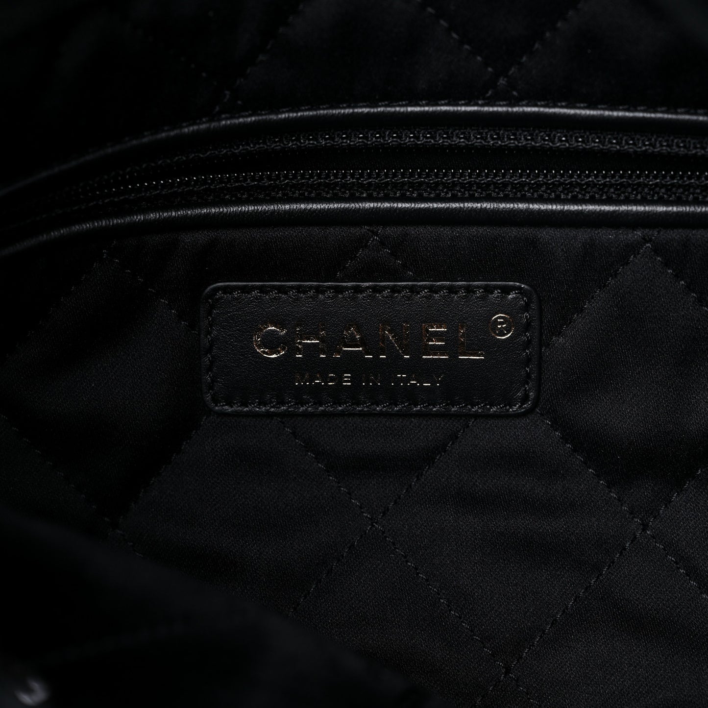 Velvet Sequin Quilted Chanel 22 Black