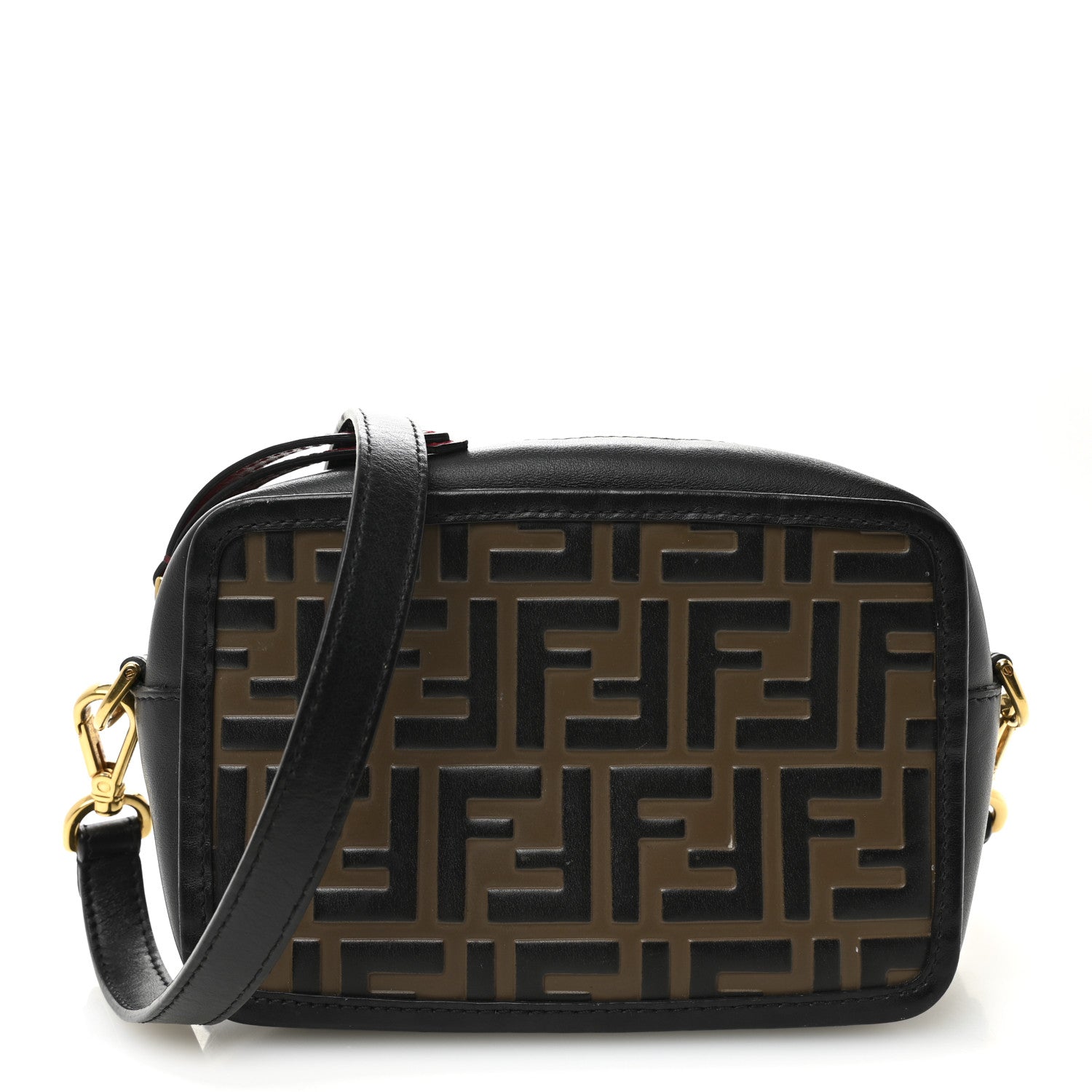 Fendi Vitello Century Bi-Color FF 1974 Embossed Mini Camera Case