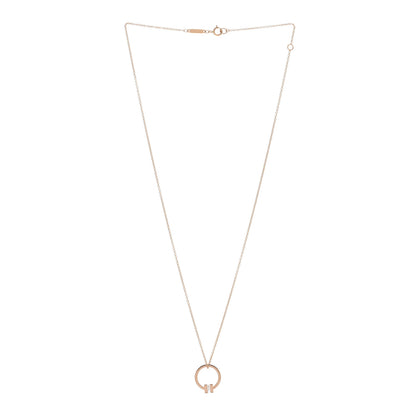 Tiffany 18K Rose Gold Diamond T Baguette Pave Pendant Necklace 3 of 5