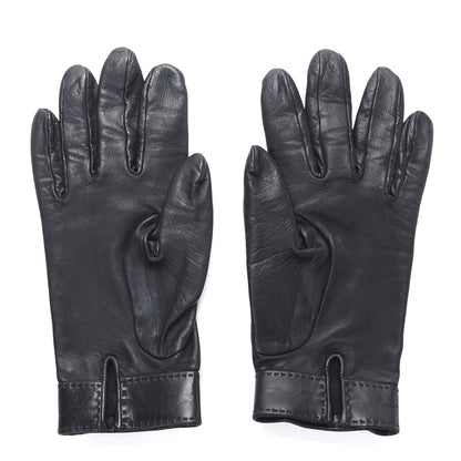 Hermes Lambskin Collier De Chien Gloves 7.5 Black 2 of 5