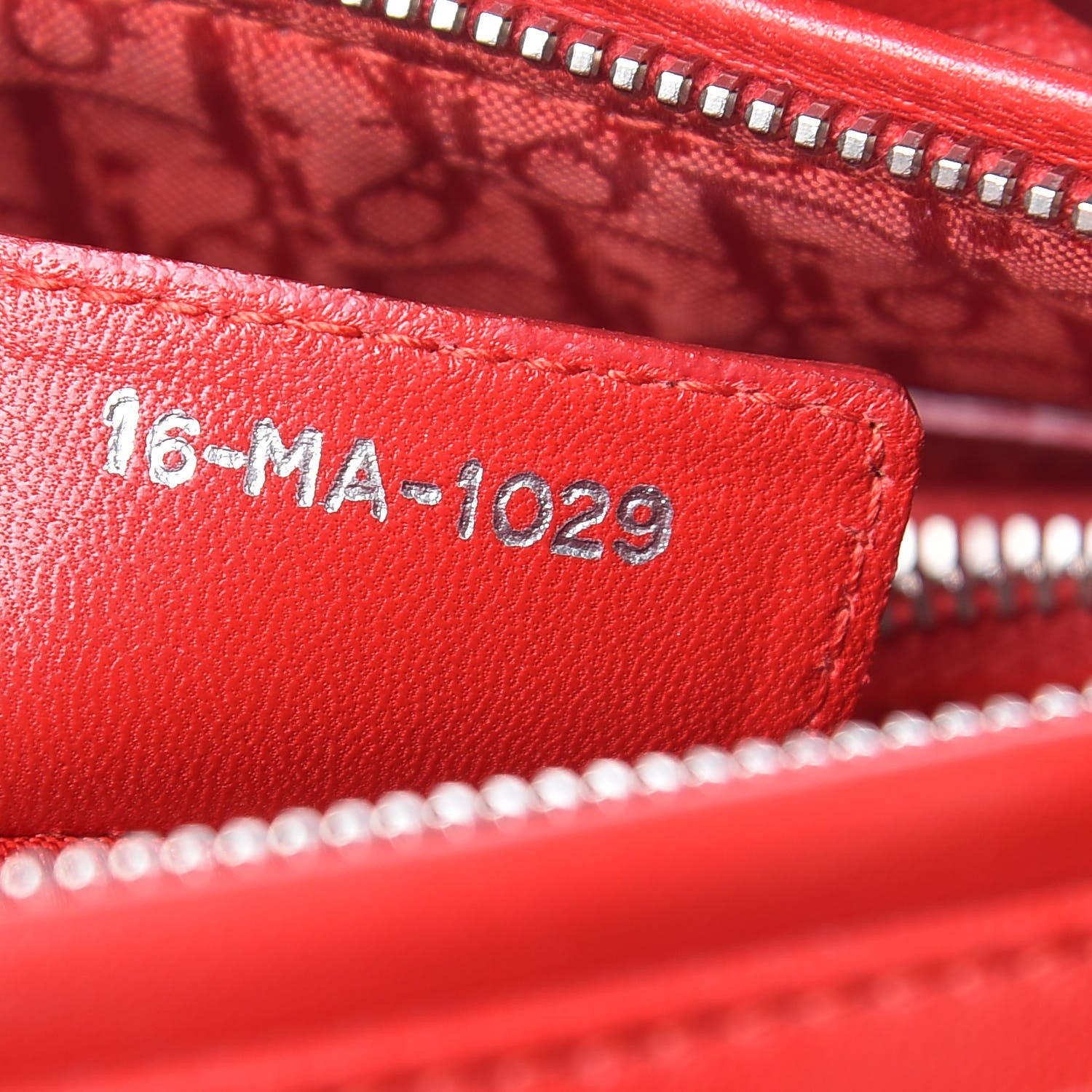 Christian Dior Lambskin Cannage Medium Lady Dior Red 9 of 12