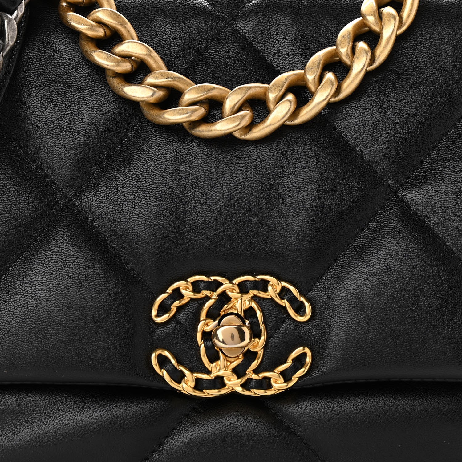 Chanel Goatskin Quilted Medium Chanel 19 Flap Black 7 of 9