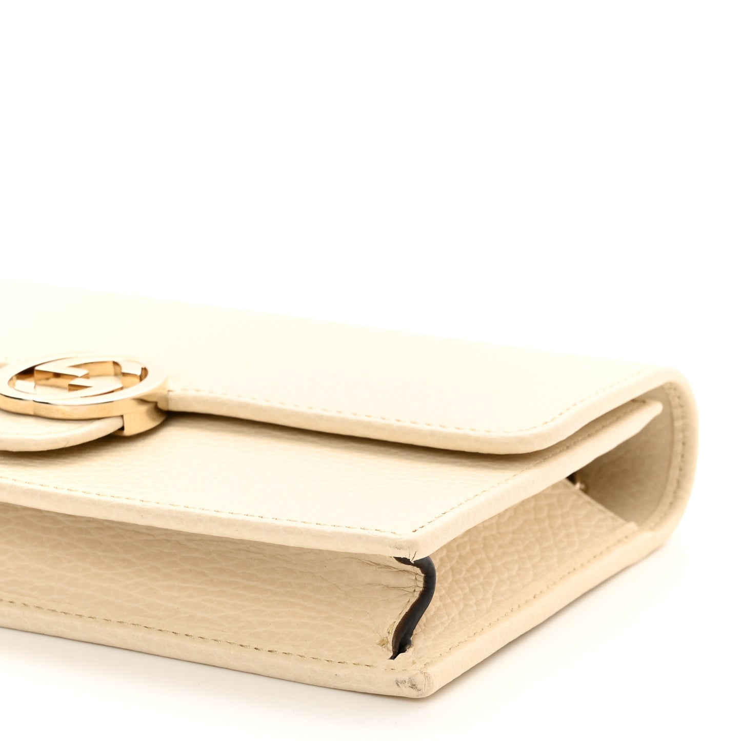 Dollar Calfskin Interlocking G Chain Wallet Ivoire