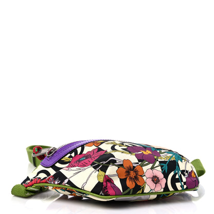 Gucci X THE NORTH FACE Econyl Nylon Textured Dollar Calfskin Floral Belt Bag Green Multicolor 4 of 8