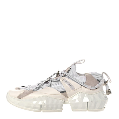 Jimmy Choo Calfskin Mesh Diamond F Low Top Sneaker 40.5 White Beige 1 of 9
