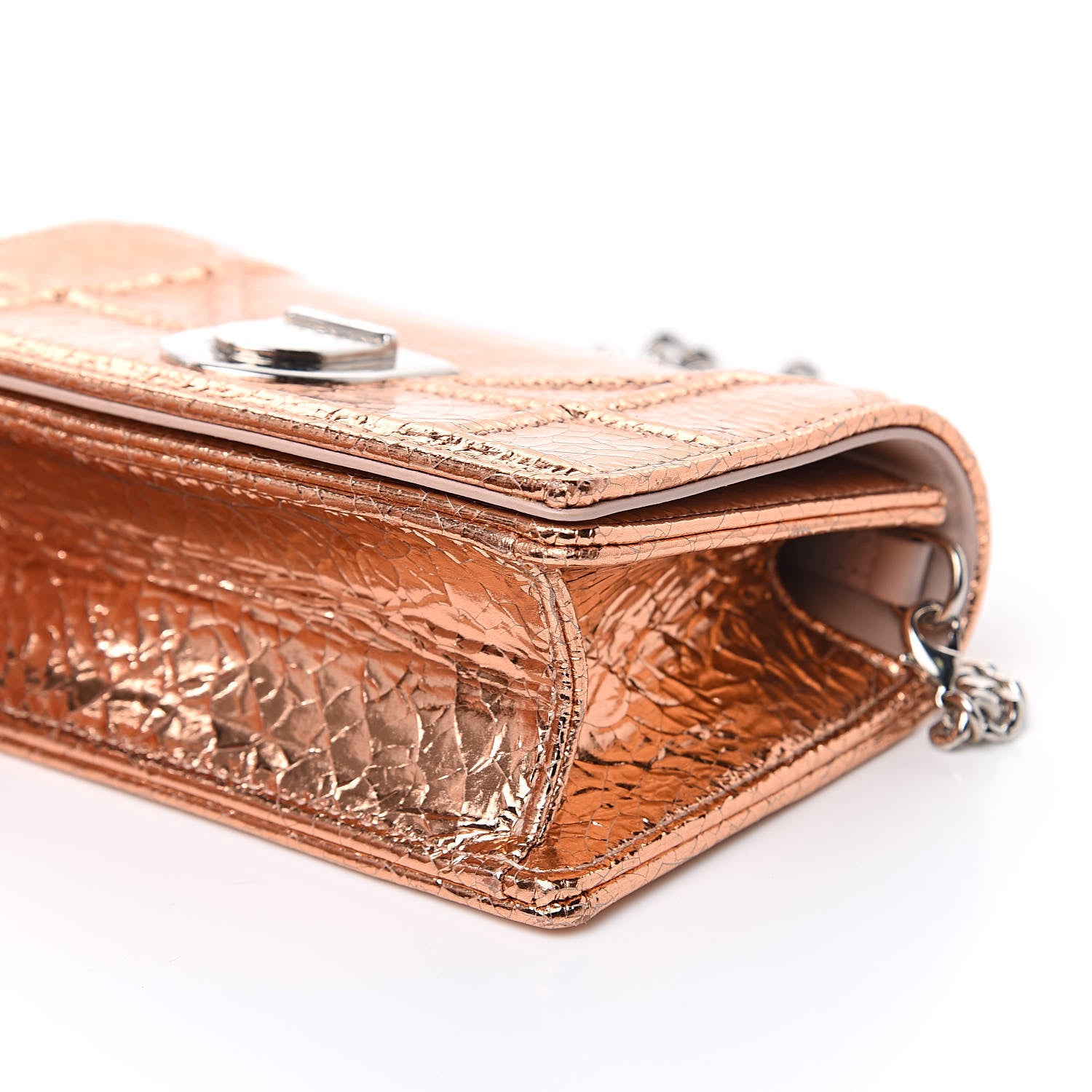 Christian Dior Ceramic Effect Deerskin Baby Diorama Flap Bag Gold 8 of 8