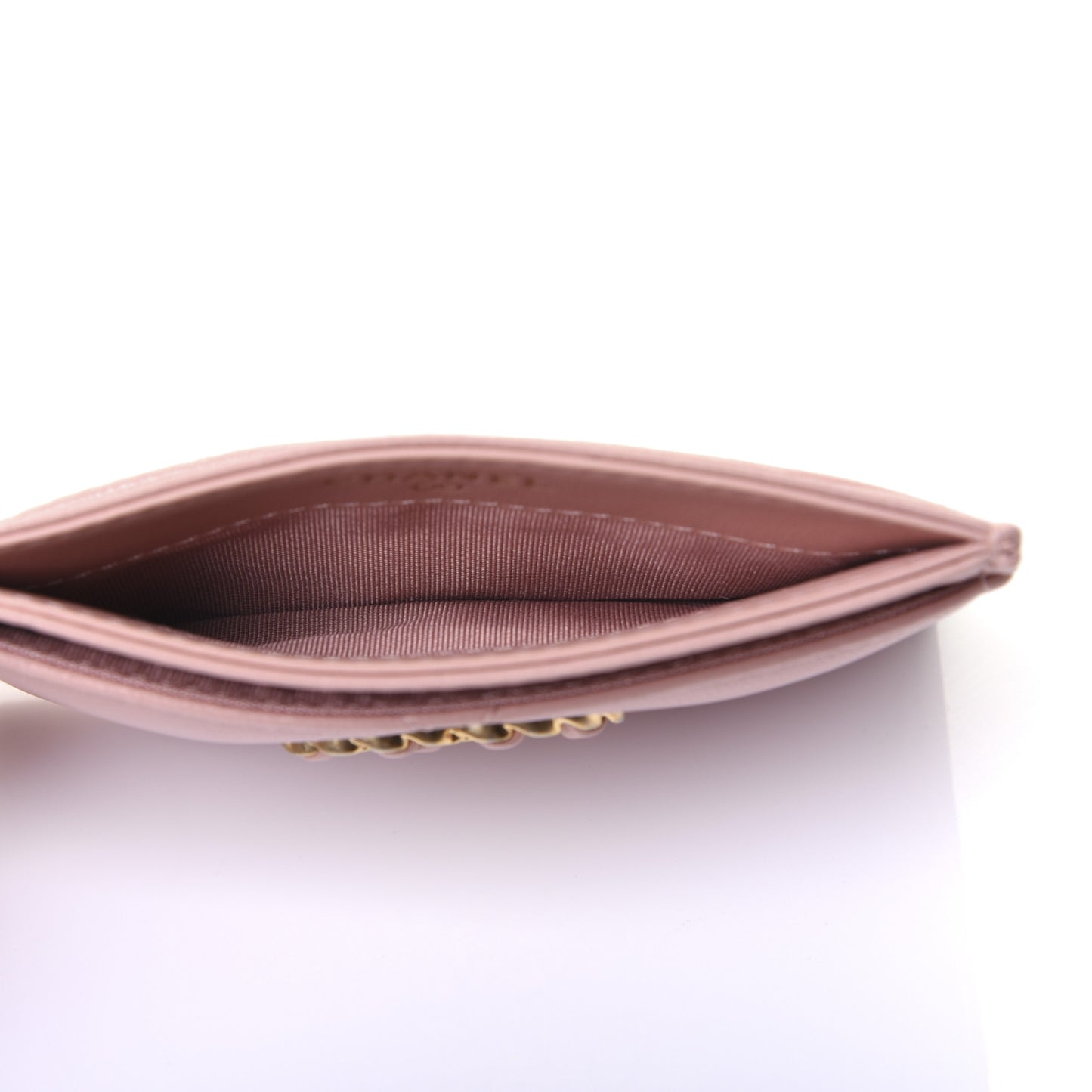 Shiny Goatskin Quilted 19 Card Holder Light Pink