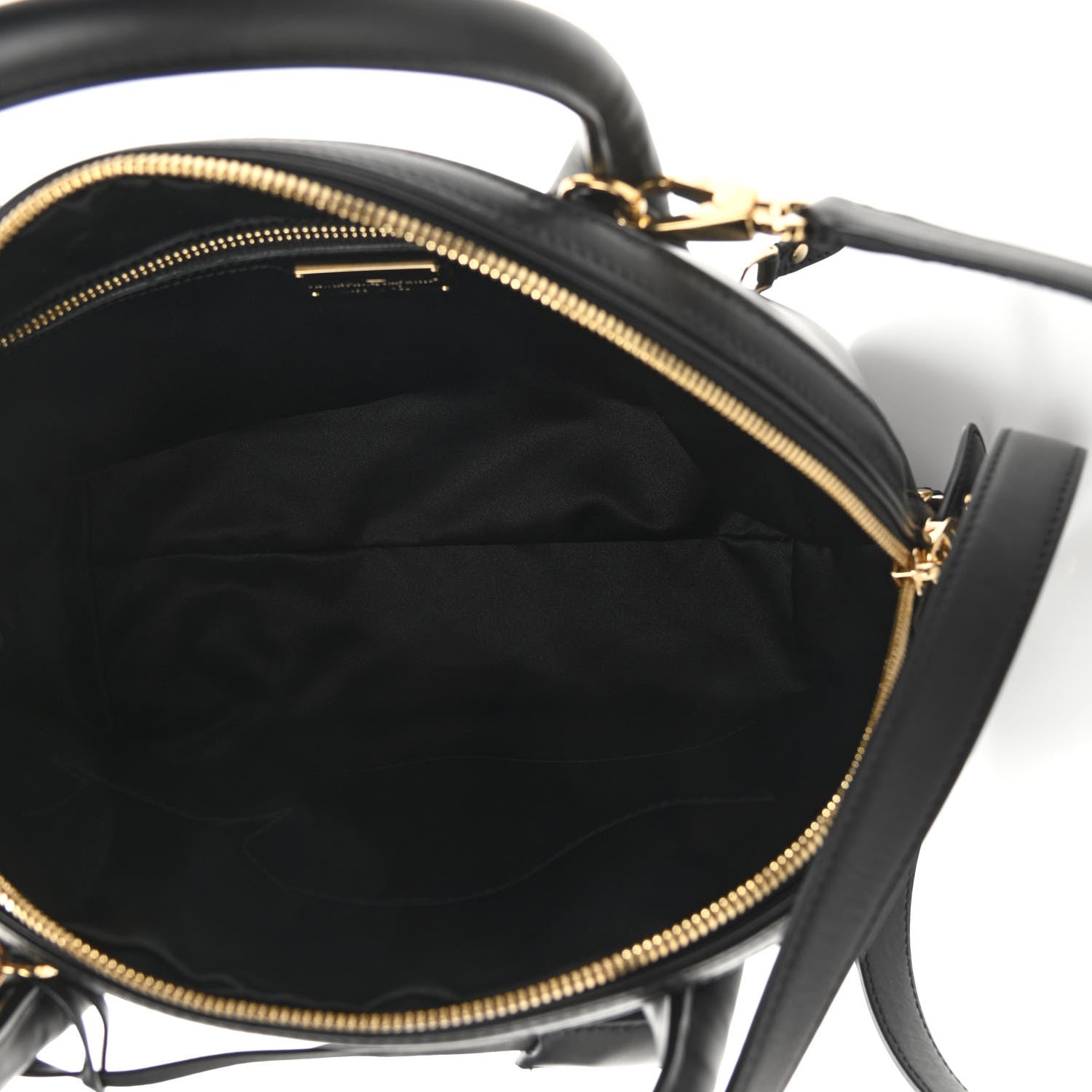 Salvatore Ferragamo Calfskin Fiamma Bag Black 5 of 10