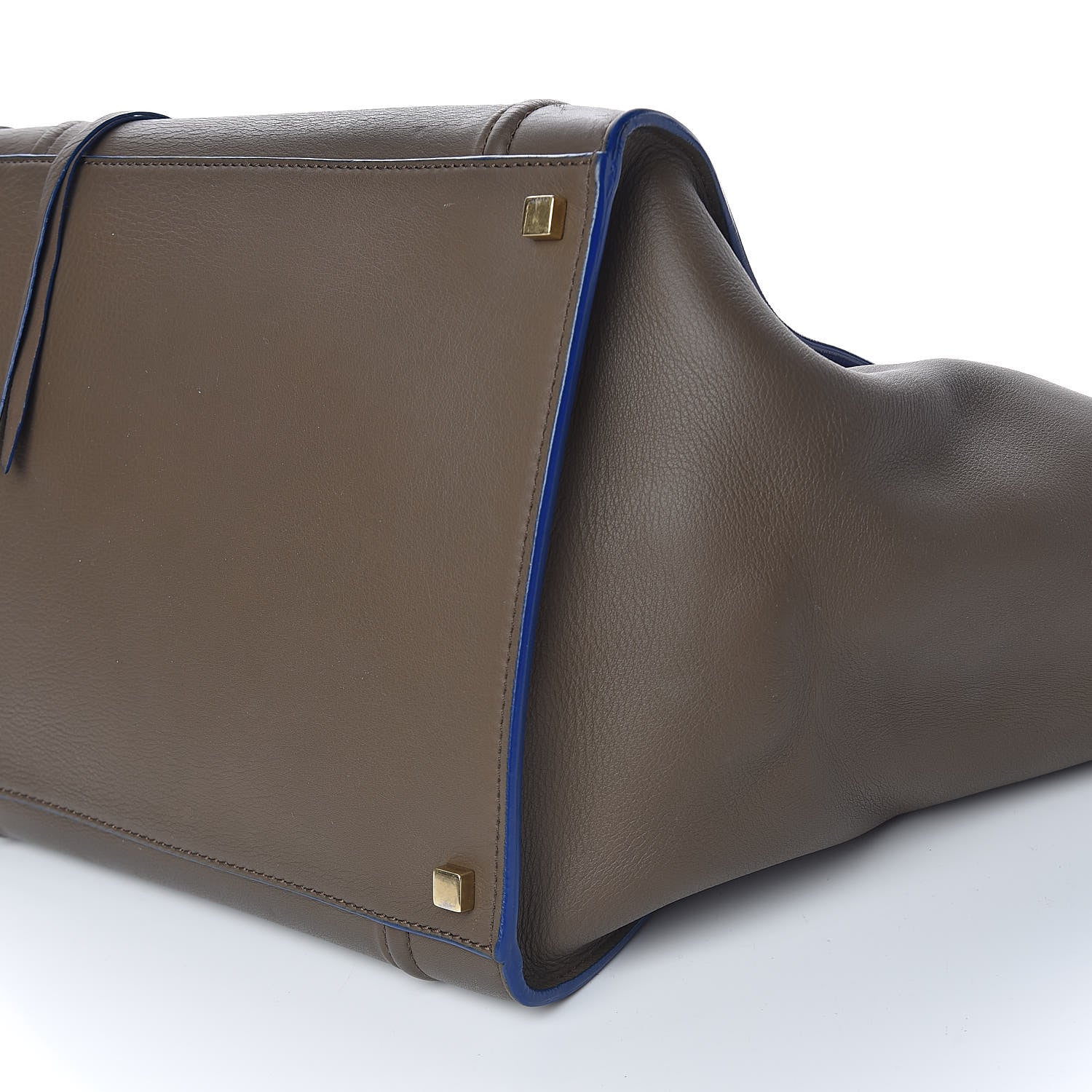 Celine Supple Calfskin Medium Phantom Luggage Khaki Cobalt Trim 12 of 14