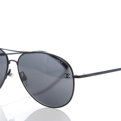 Chanel Metal Aviator CC Sunglasses 4189 T-Q Black 7 of 8