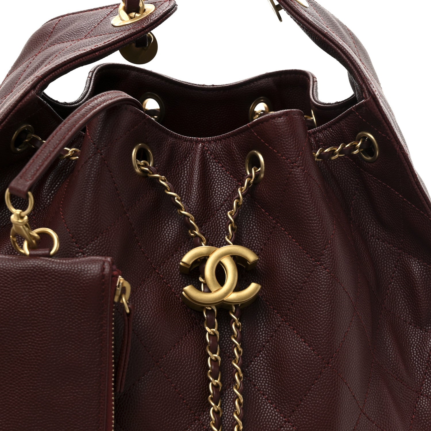 Chanel Caviar Quilted Medium Chanel 25 Handbag Burgundy 9 of 11