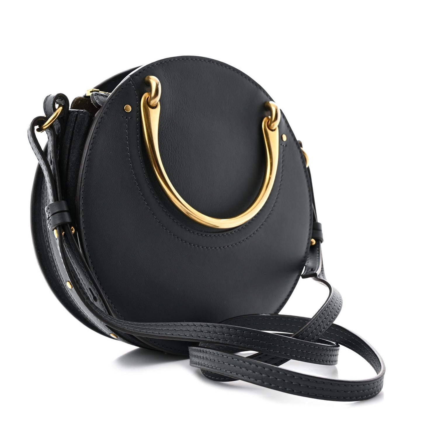 Shiny Goatskin Suede Small Pixie Bag Silver Blue