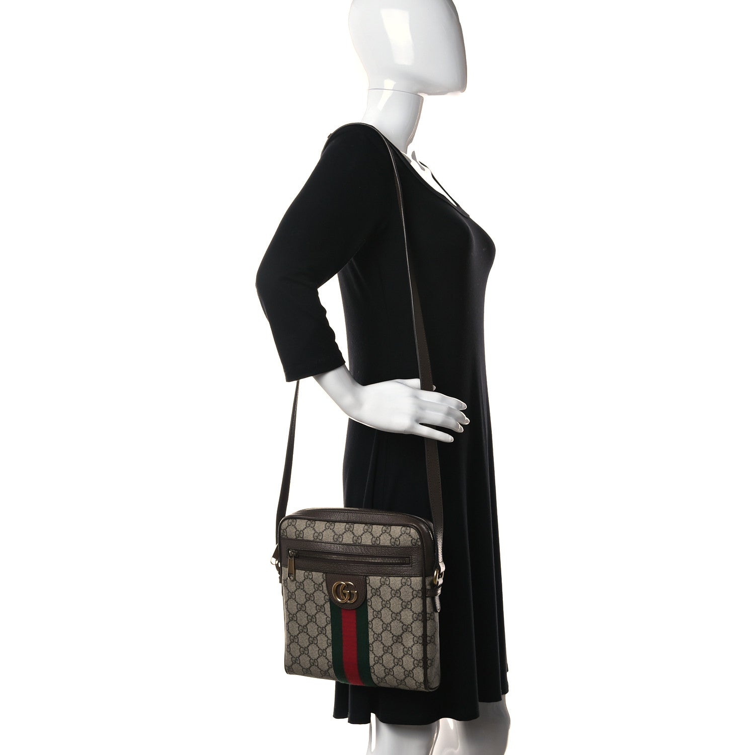 Gucci GG Supreme Monogram Web Small Ophidia Messenger Bag Brown 2 of 12