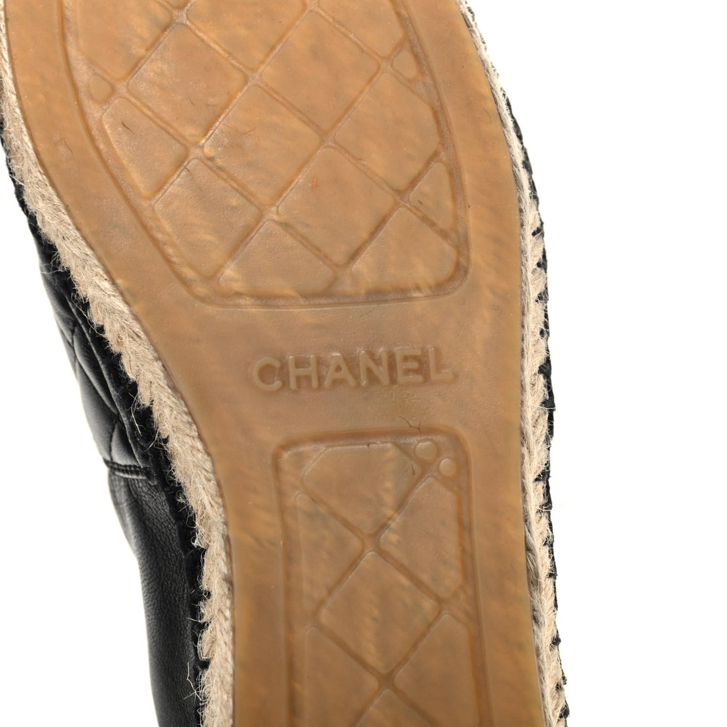 Lambskin Quilted CC Espadrilles 38 Black