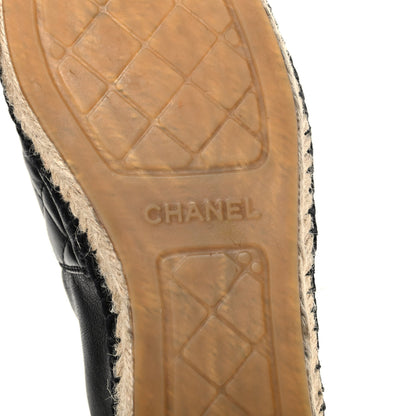 Chanel Lambskin Quilted CC Espadrilles 38 Black 8 of 8