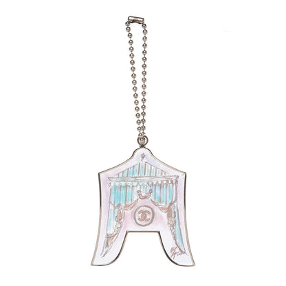 Chanel Enamel Circus Tent Bag Charm Pink Blue Silver 1 of 3