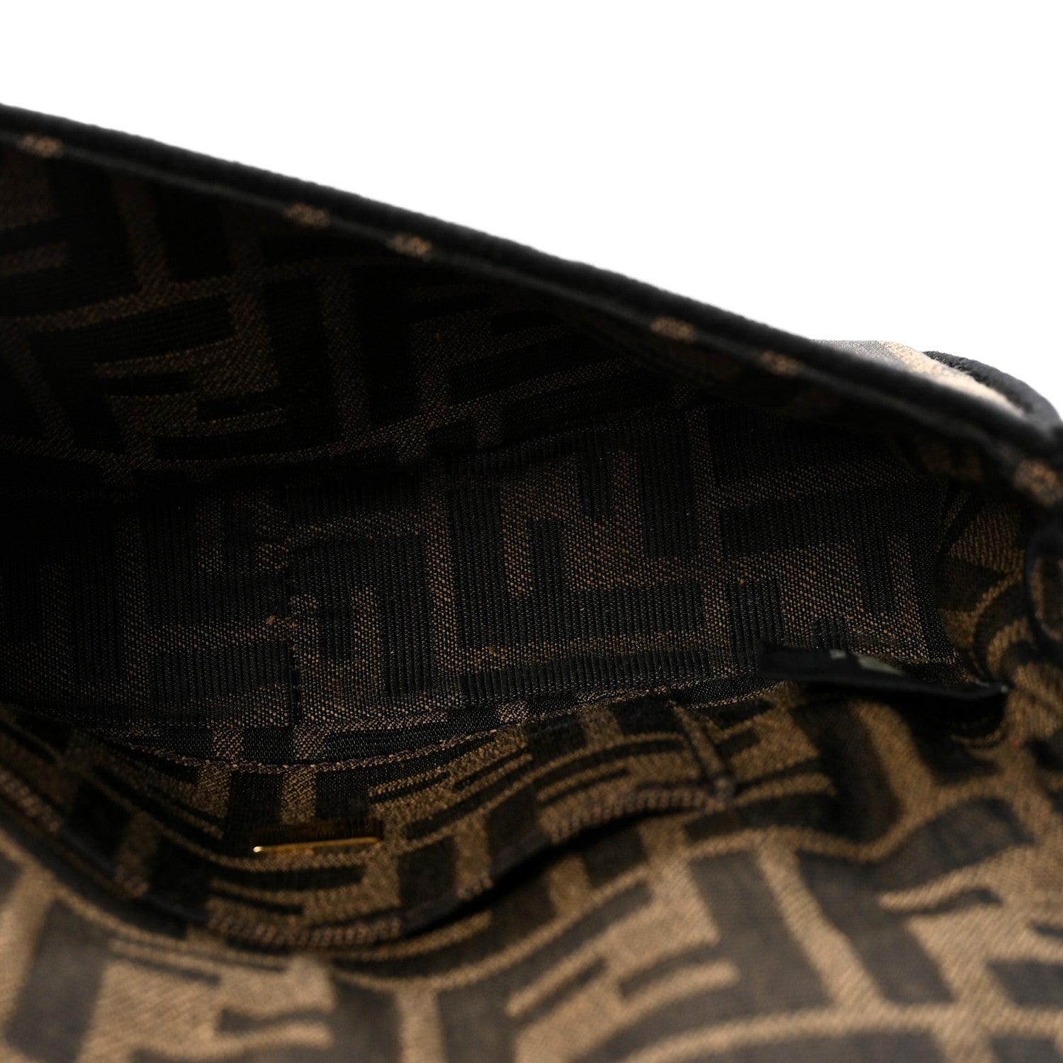 Fendi Fabric Jacquard FF 1974 Mini Baguette Tobacco Moro Black 5 of 10