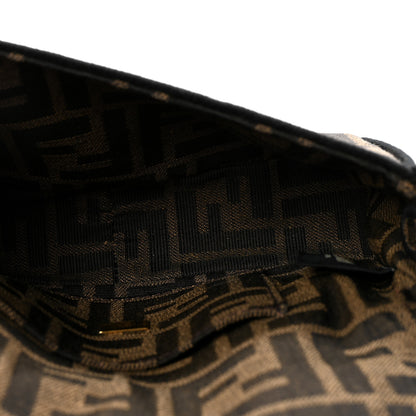 Fendi Fabric Jacquard FF 1974 Mini Baguette Tobacco Moro Black 5 of 10