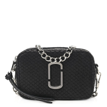 Marc Jacobs Goatskin Python Print The Softshot 17 Bag Black 1 of 8