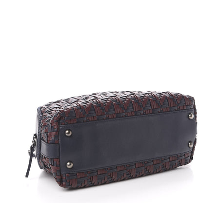 Chanel Calfskin Woven Bowling Bag Navy Blue 5 of 11