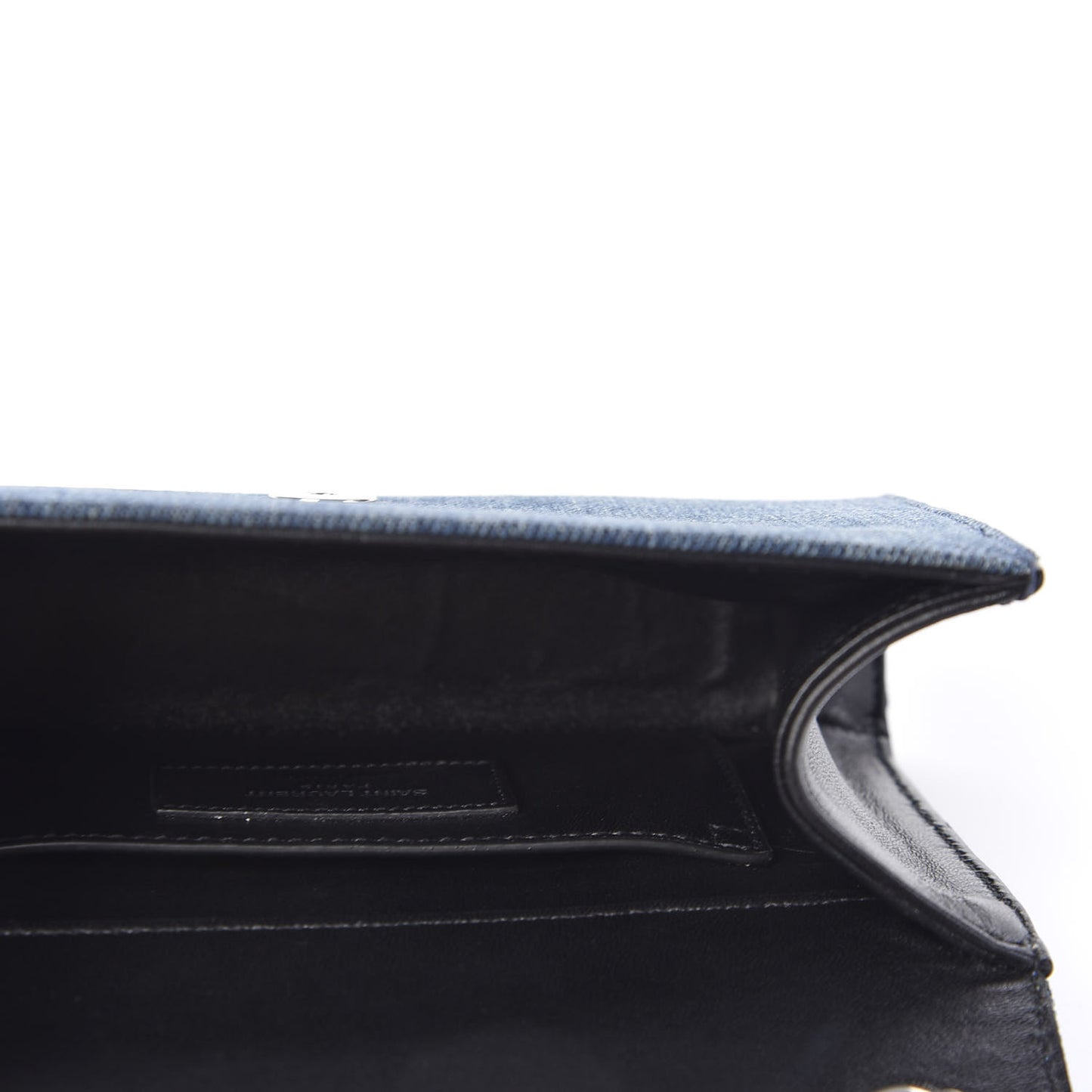 Denim Small Classic Monogram Kate Satchel Blue
