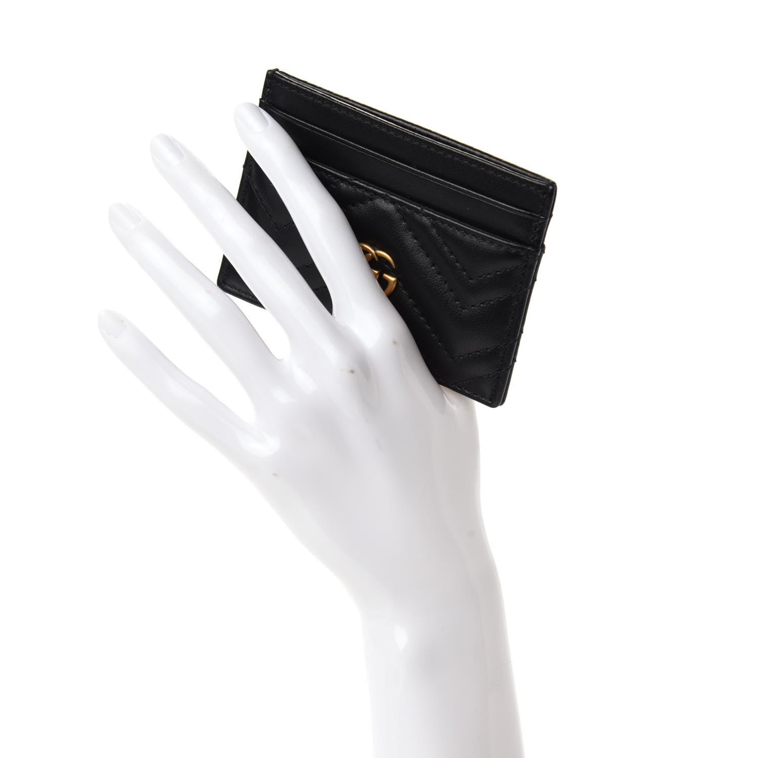 Gucci Calfskin Matelasse GG Marmont Card Holder Black 2 of 8