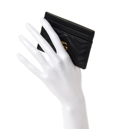 Gucci Calfskin Matelasse GG Marmont Card Holder Black 2 of 8