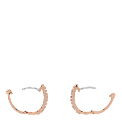Roberto Coin 18K Rose Gold Diamond Classic Huggie Hoop Earrings 3 of 4