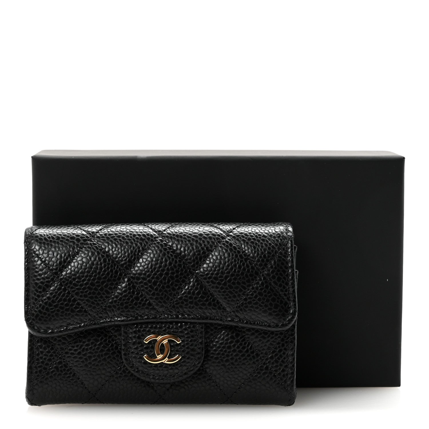 Chanel Caviar Quilted Flap Card Holder Wallet Black 9 of 9