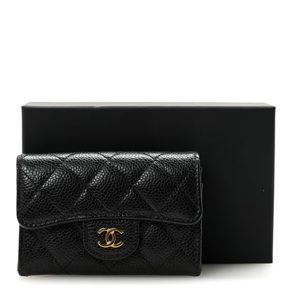 Chanel Caviar Quilted Flap Card Holder Wallet Black 9 of 9